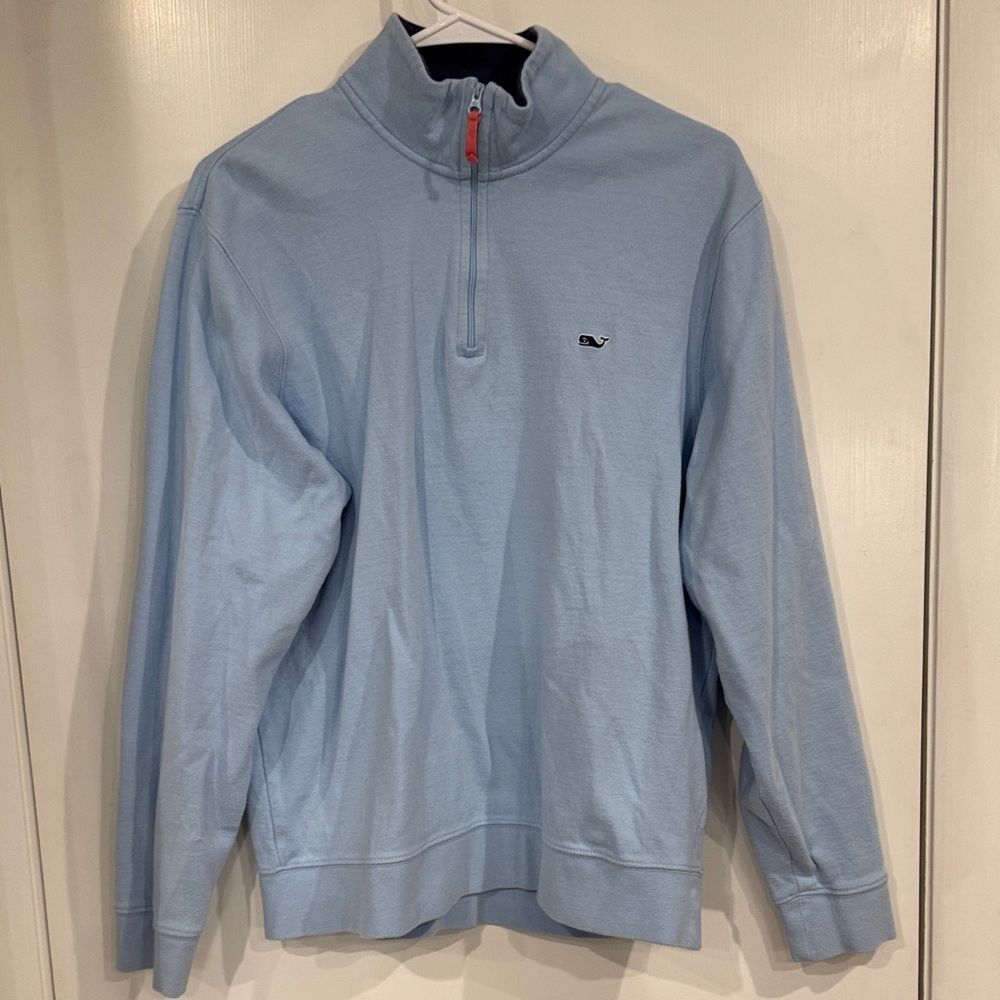 Vineyard Vines Men's Sky Blue Zip-Up Sweater